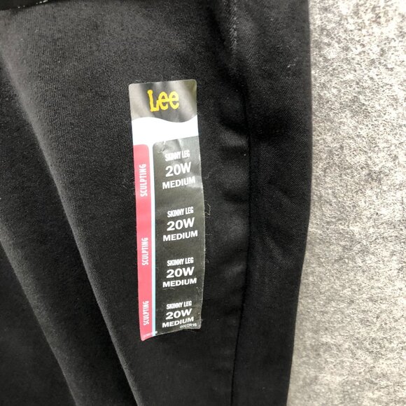 NWT Lee Sculpting Skinny Leg Jeans Womens 20W Black Pull On Mid Rise Slim - Picture 7 of 12